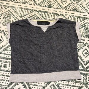 Gray Relaxed Fit Sweatshirt with V-Neckline